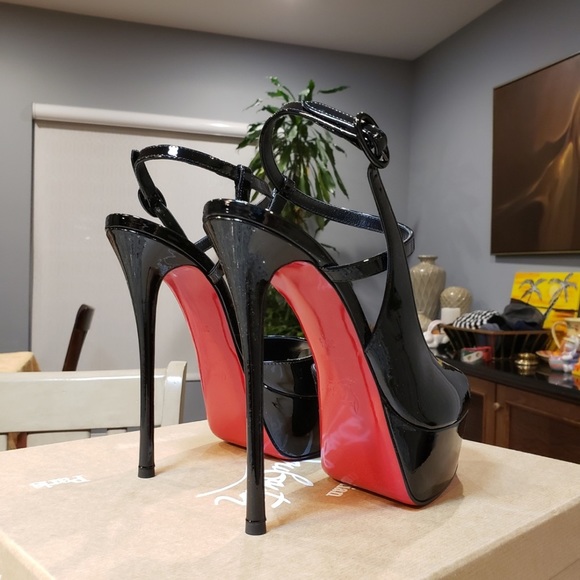 Christian Louboutin Black and Red Heels - Picture 8 of 12